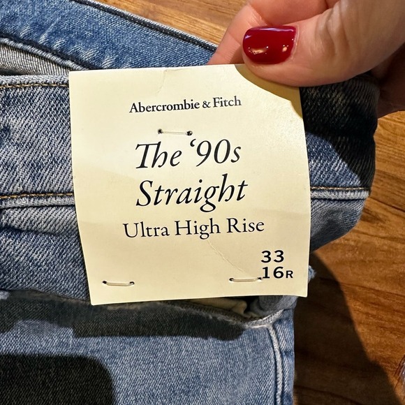Abercrombie Fitch Womens NWT 90s Ultra High Rise Wide Leg Jean Criss Cross Waist - Picture 8 of 15